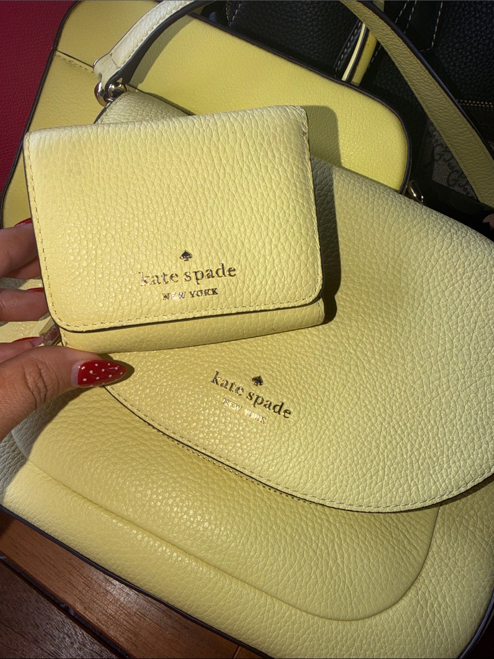 kate spade Yellow Pebbled Leather Crossbody Bag